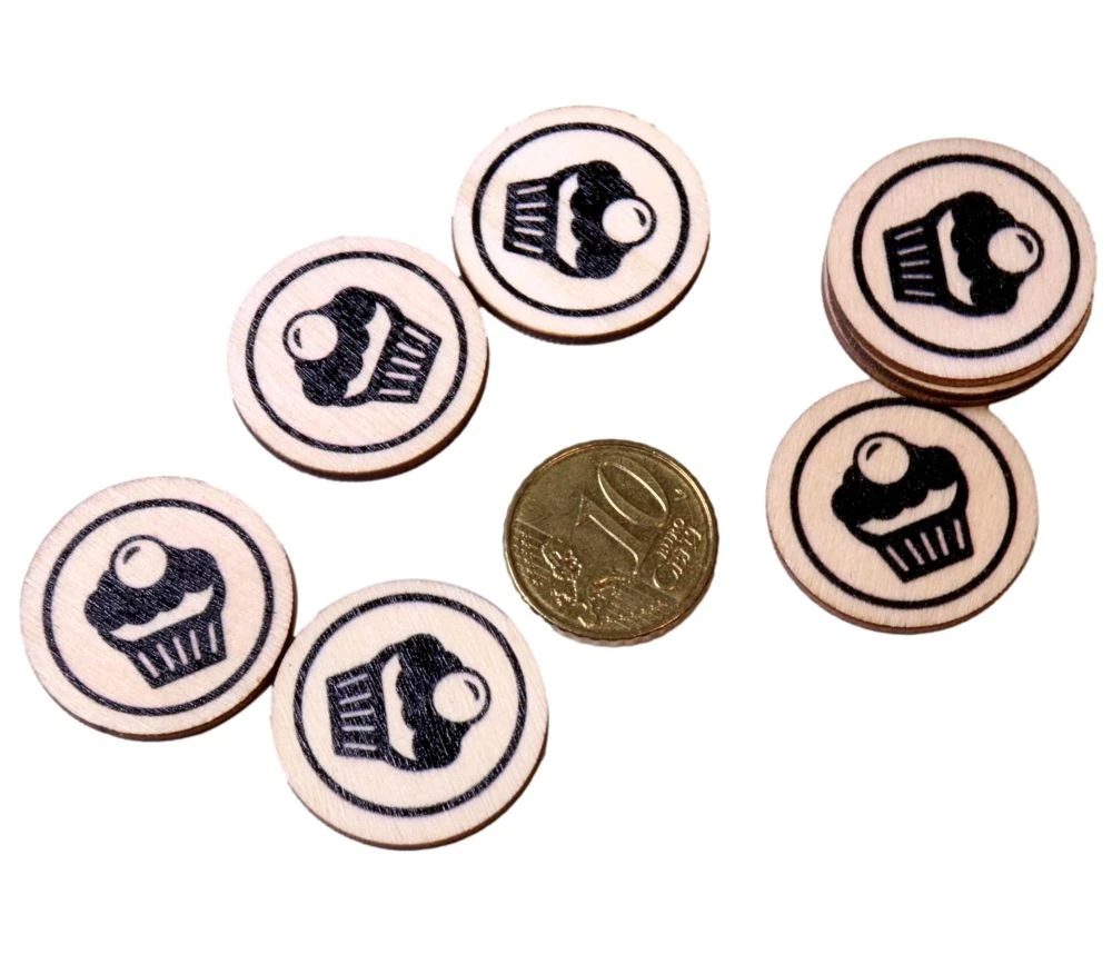 500 Jetons En Bois Dessert - 2.5 Cm – Image 3