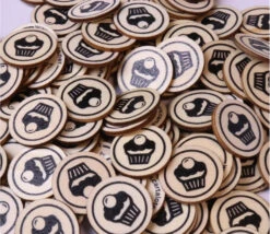 500 Jetons En Bois Dessert - 2.5 Cm