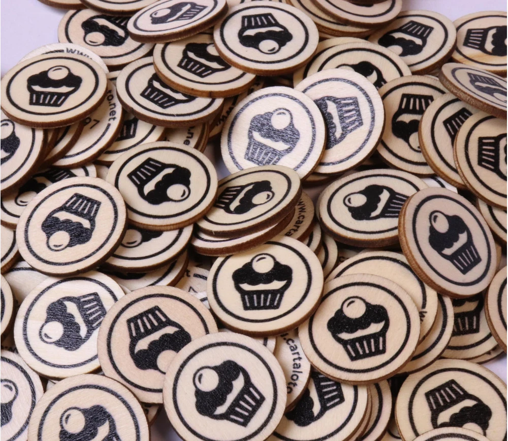 500 Jetons En Bois Dessert - 2.5 Cm