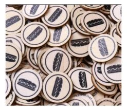 500 Jetons En Bois Sandwich - 2.5 Cm
