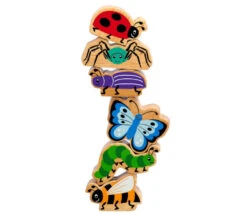 6 Figurines Insectes En Bois Colorés