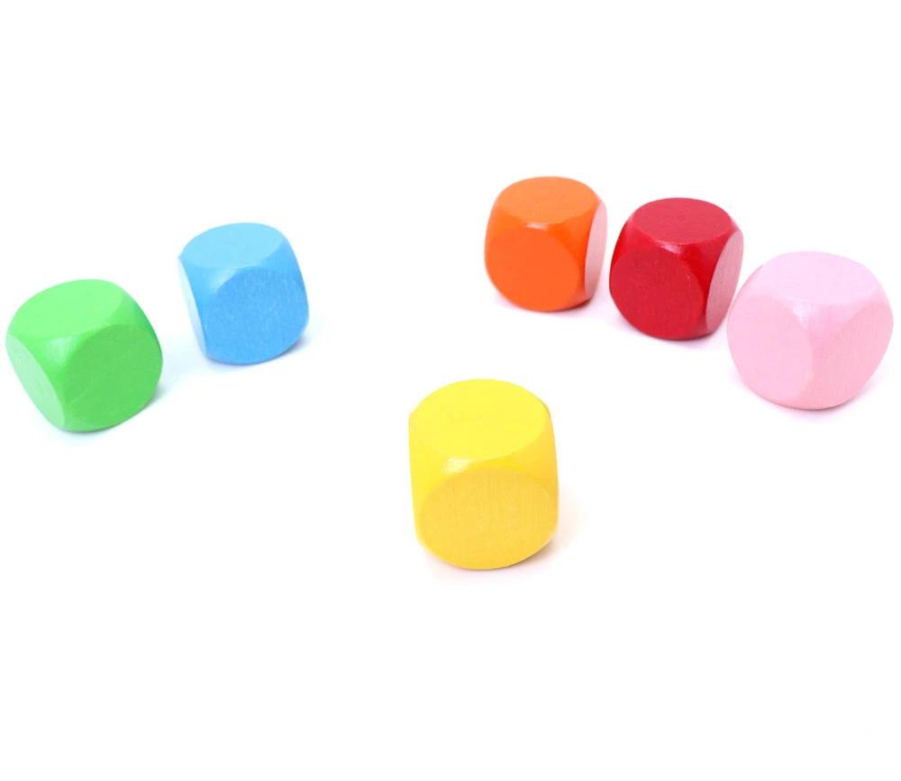 6 Gros Dés Neutres 4 Cm Bois Multicolores – Image 11