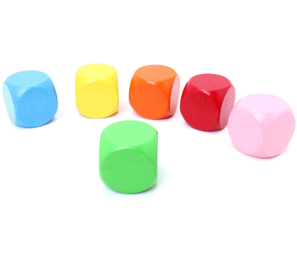 6 Gros Dés Neutres 4 Cm Bois Multicolores – Image 13