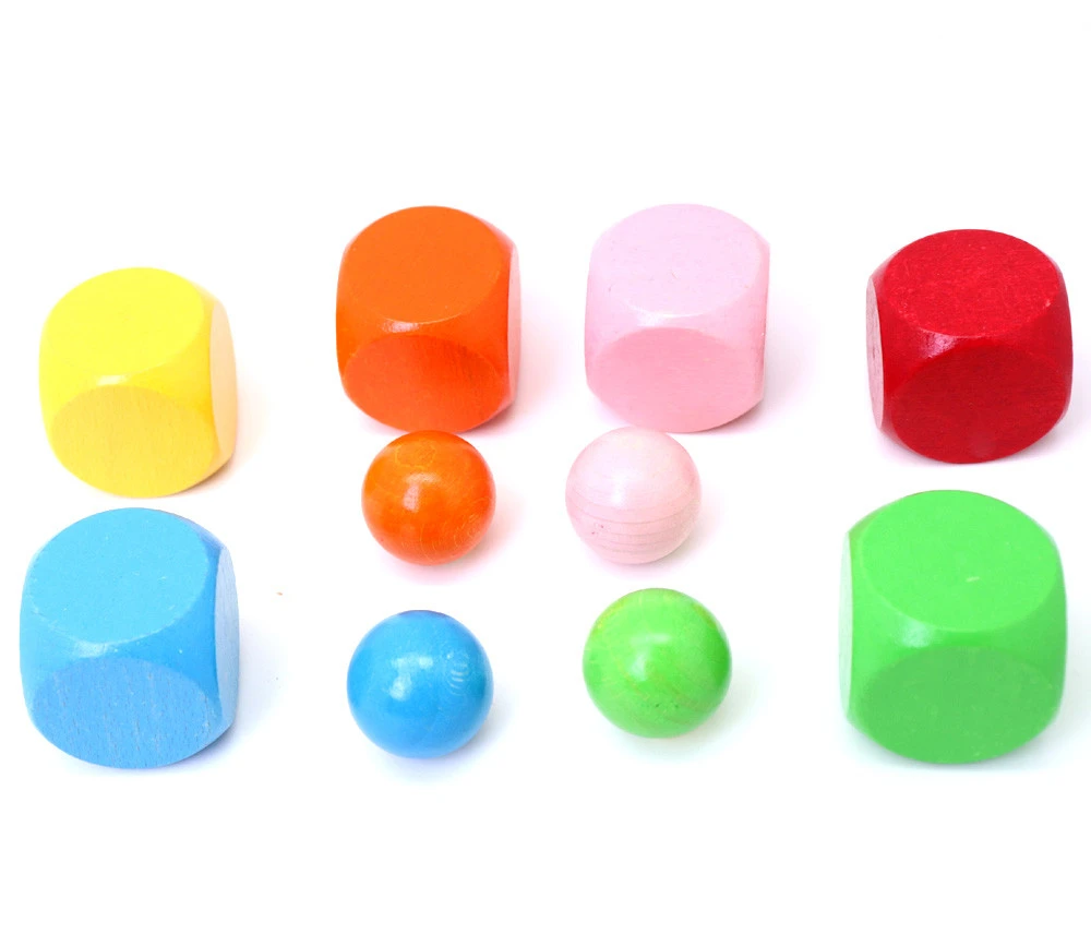 6 Gros Dés Neutres 4 Cm Bois Multicolores – Image 5