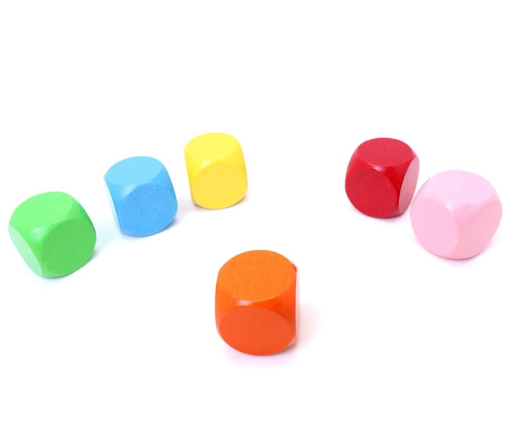 6 Gros Dés Neutres 4 Cm Bois Multicolores – Image 10