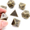 7 Dés Métal Multifaces BRONZE