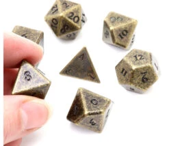 7 Dés Métal Multifaces BRONZE