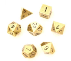 7 Dés Métal Multifaces DORES