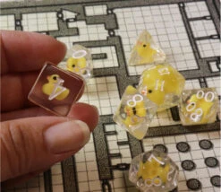 7 Dés Multifaces Avec Canard à L'intérieur