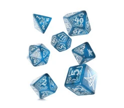 7 Dés Multifaces Call Of Cthulhu Abyssal- Bleu Et Blanc