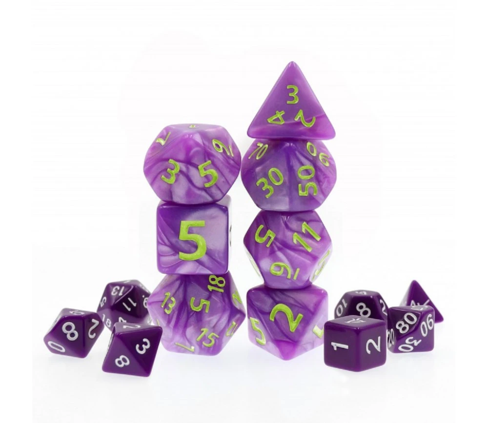 7 Dés Multifaces Géants Violets Nacrés – Image 2