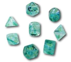 8 Dés Multi-faces Borealis Vert Clair Chessex Lab Dice 6