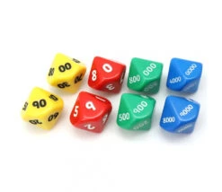 8 Grands Dés Unité, Dizaine, Centaine, Millier 10 Faces JUMBO