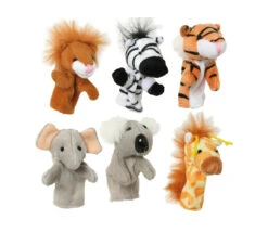8 Mini Marionnettes Peluche Animaux Pour Doigt