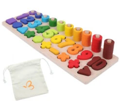 Abaque Arc-en-ciel Des Chiffres Et Couleurs Tout En Bois