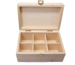 Boite Bois 6 Compartiments 22.5 X 13.5 X 8 Cm - Fabrication En France
