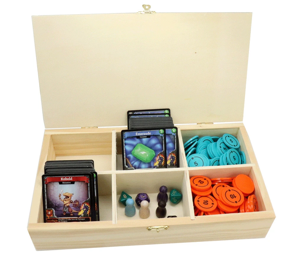 Boite Bois 6 Compartiments 29.4 X 16 X 6 Cm Pour Accessoires De Jeux – Image 2