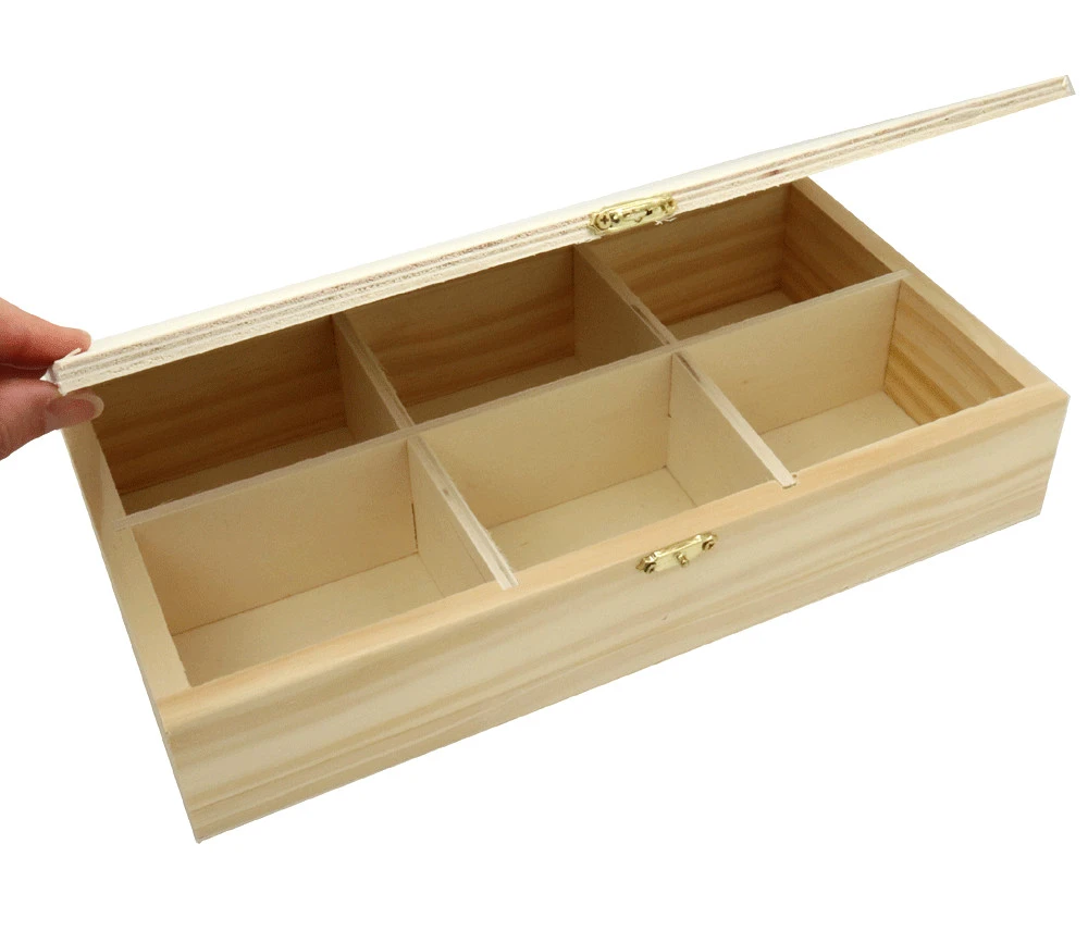 Boite Bois 6 Compartiments 29.4 X 16 X 6 Cm Pour Accessoires De Jeux – Image 4