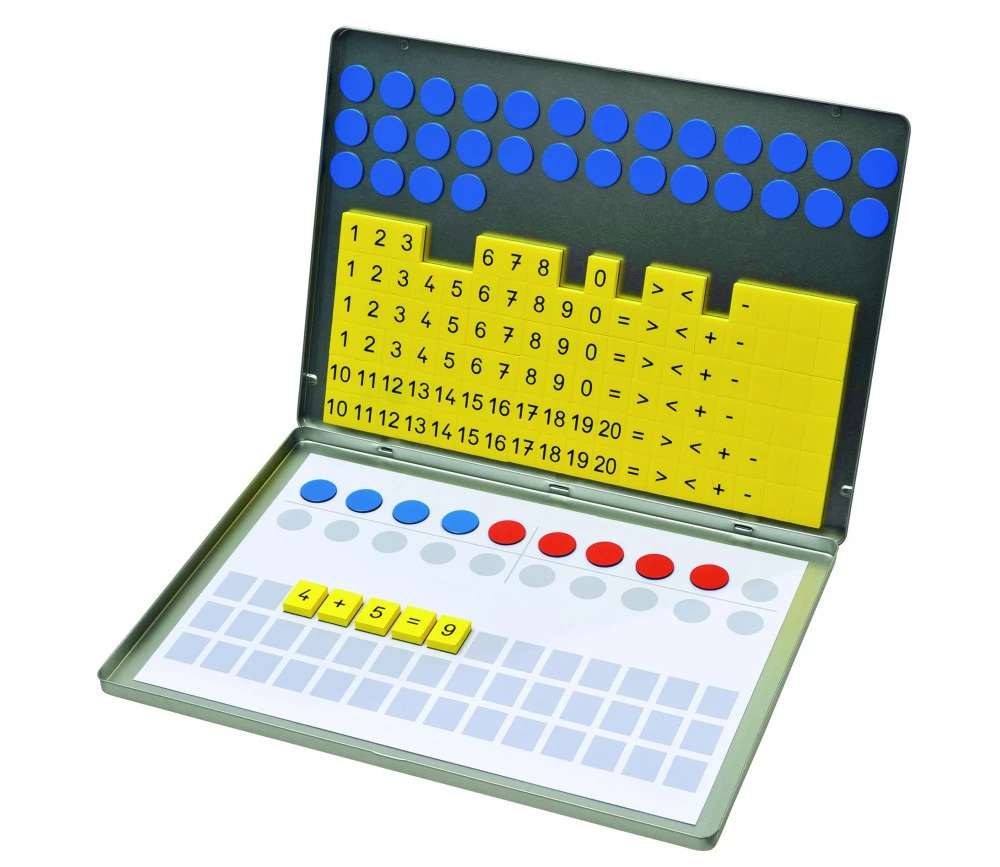Boite Magnétique Pour Mathématiques - 147 Pièces Chiffres Et Signes