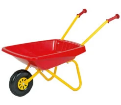 Brouette Enfant En Plastique Et Métal Rouge Et Jaune