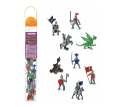 Chevaliers Et Dragon : 10 Figurines De Jeu