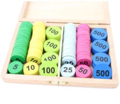 Coffret 100 Jetons Numérotés En Bois 5 à 500 Pour Jeux