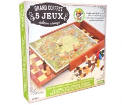 Coffret Bois 5 Jeux Vintage Traditionnels