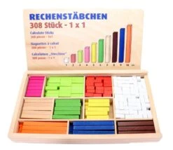 Coffret 308 Cubes Et Batonnets Bois Calcul Et Jeux - Complément 10 - Cuisenaire