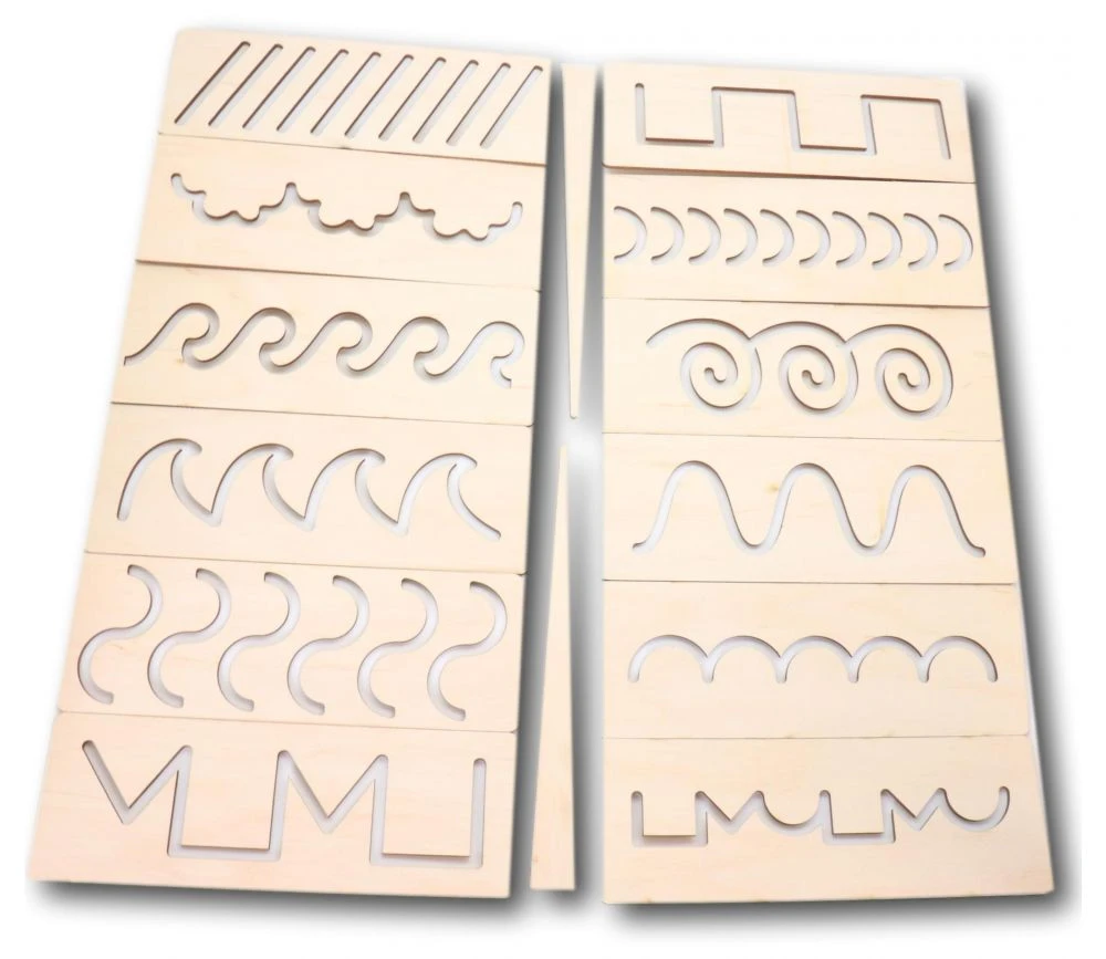 Coffret De Traçage 12 Pochoirs En Bois Montessori – Image 2