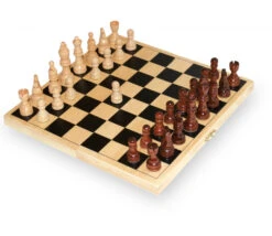 Coffret échec Complet Pliable 26 Cm : Plateau Bois + 32 Pièces Bois