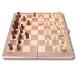 Coffret échecs / Dames Anglaises / Backgammon 30 Cm En Bois - 3 Jeux En 1