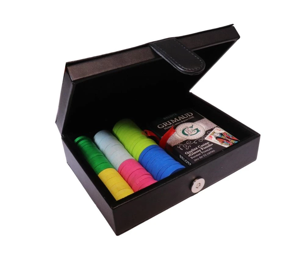 Coffret Jeu De Belote Luxe Avec Cartes Et Jetons Bois Façon Cuir - Grimaud – Image 11