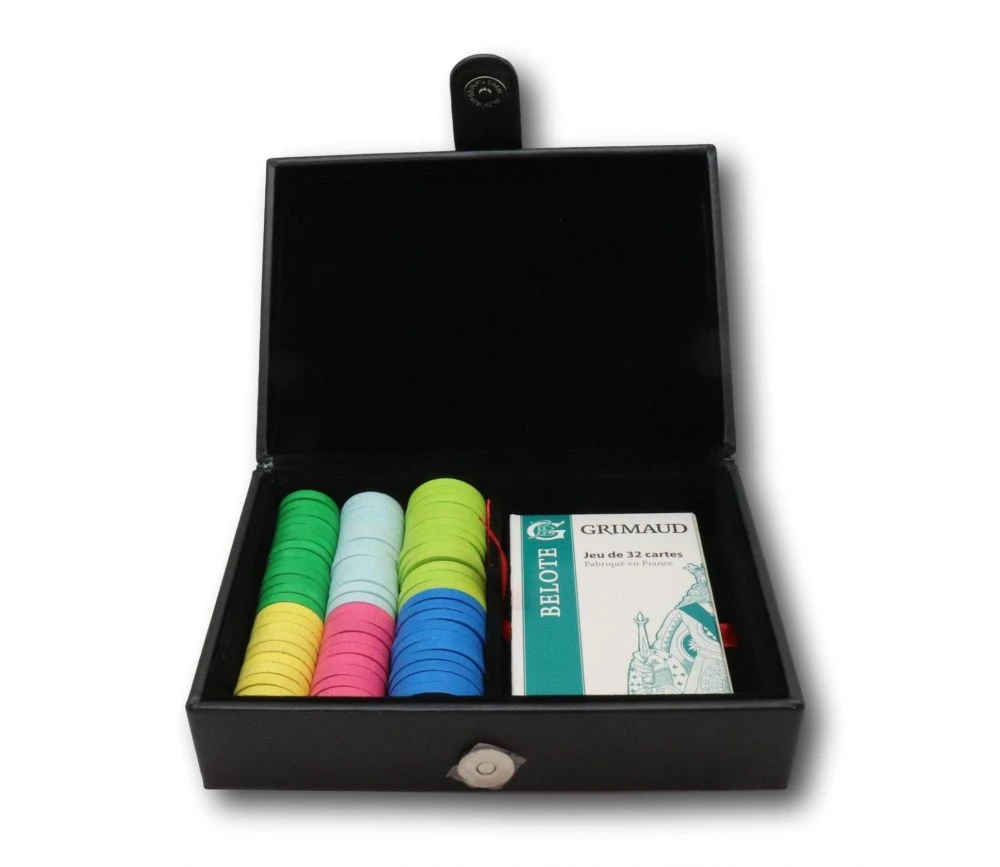 Coffret Jeu De Belote Luxe Avec Cartes Et Jetons Bois Façon Cuir - Grimaud – Image 13