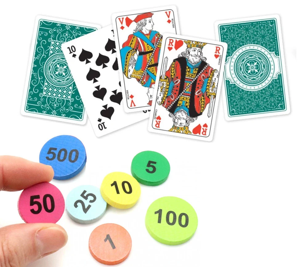 Coffret Jeu De Belote Luxe Avec Cartes Et Jetons Bois Façon Cuir - Grimaud – Image 3