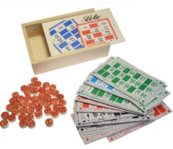 Coffret Loto Familial En Bois - 48 Cartons + Pions - Fabriqué En France