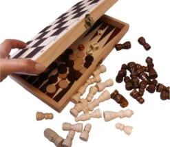 Coffret Pliant échec / Backgammon Bois 29 Cm