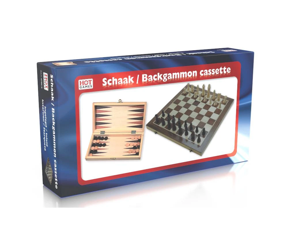 Coffret Pliant échec / Backgammon Bois Marqueté 29 Cm
