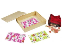 Coffret Pour Loto 24 Cartons Et 90 Pions Numéroté Dans Boite En Bois