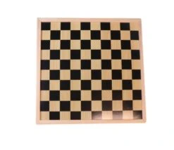Damier/échiquier En Bois Noir / Naturel - Plateau 40 Cm Cases 4.5 Cm