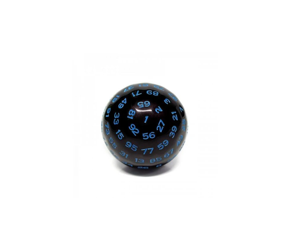 Dé 100 Faces Noir Et Bleu D100 De Jeu – Image 2