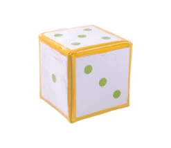 Dé Géant Jaune Faces Modifiables 15,5 Cm Personnalisable à Volonté