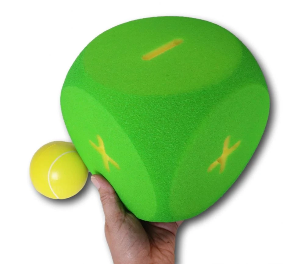 Dé Géant PLUS MOINS + - Mousse 16 Cm Tactile Vert – Image 3