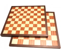 Echiquier / Damier En Bois Marqueté Plateau 42 Cm