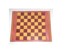 Echiquier Stylé Tapis De Jeu Enroulable Marron/jaune
