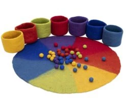 Ensemble De Tri 120 Pièces : Tapis, Bol Et Boules En Feutrine