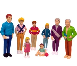 Famille Européenne : 8 Personnages Jeu Figurines Du Monde Grand Modèle