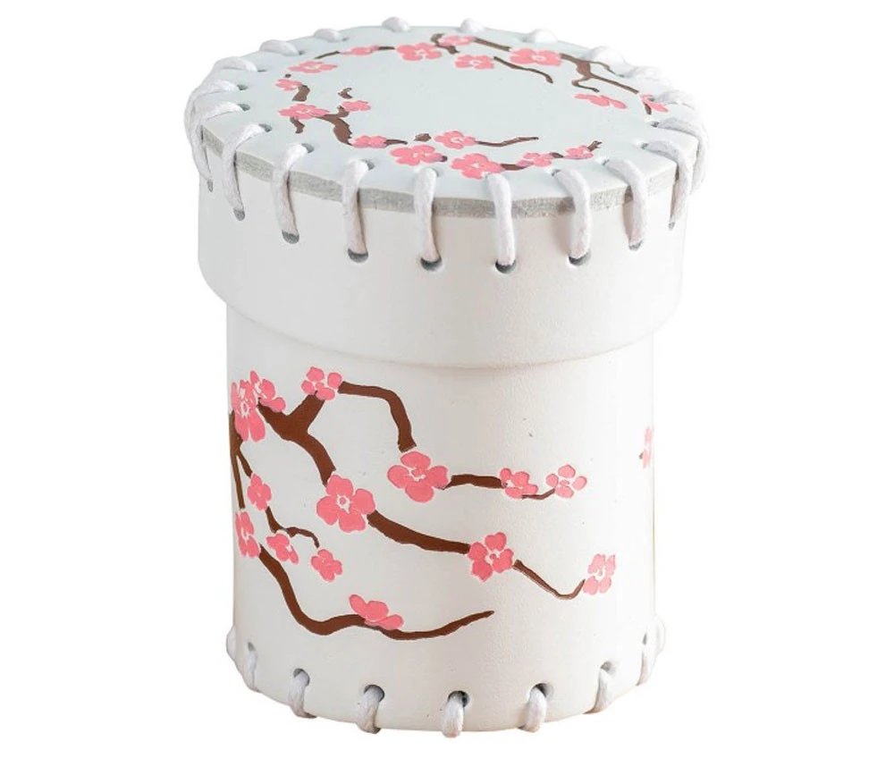 Gobelet Lancer Dés En Cuir Blanc Thème Japonais