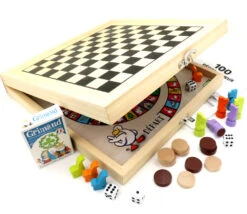 Coffret Bois 100 Jeux De Société Junior Classiques