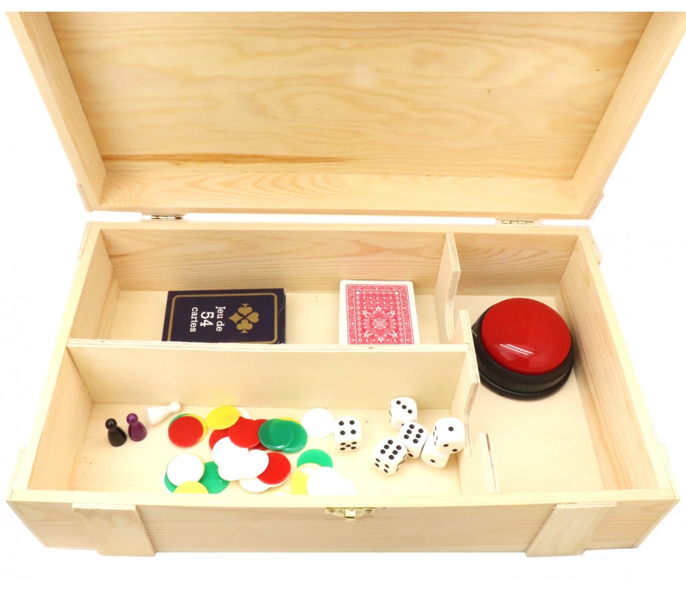 Grand Coffret Bois 37.5 X 22.4 X 11 Cm Avec Charnières - Coins Métal – Image 2