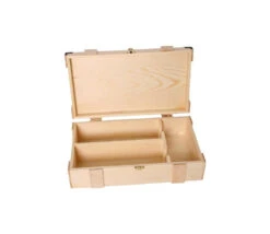 Grand Coffret Bois 37.5 X 22.4 X 11 Cm Avec Charnières - Coins Métal